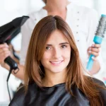 Frizz-free transformation with ladies hair straightening in Dubai.